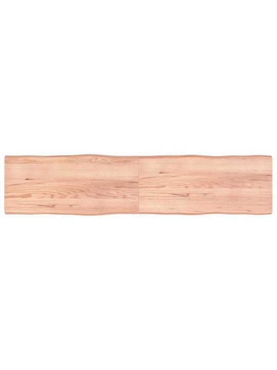 Stolní deska hnědá 220x50x(2-4)cm ošetřený dřevo živá hrana