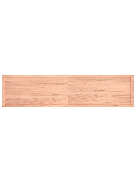 Stolní deska hnědá 220x50x(2-4)cm ošetřený dřevo živá hrana