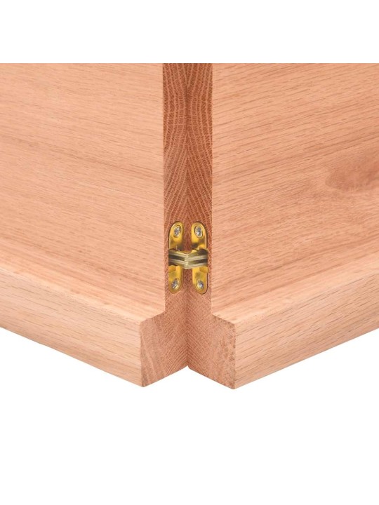 Stolní deska hnědá 220x50x(2-4)cm ošetřený dřevo živá hrana