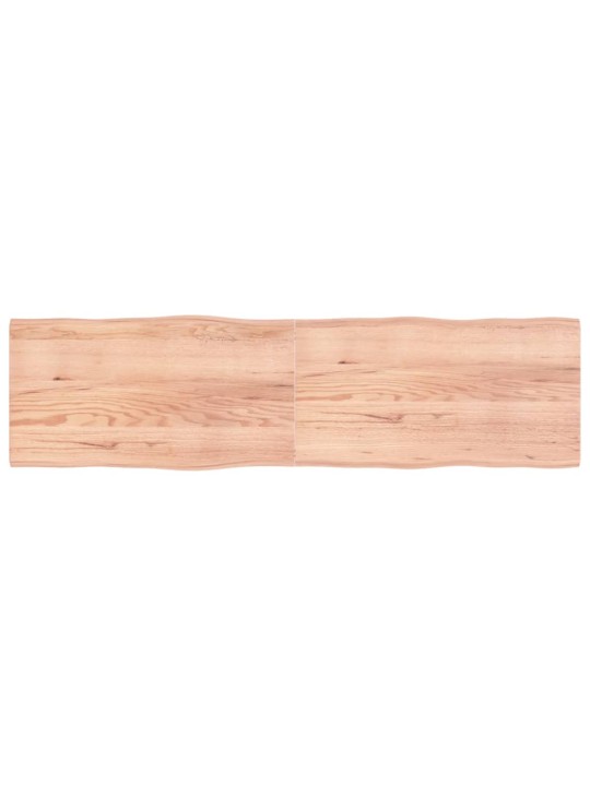 Stolní deska hnědá 220x60x(2-4)cm ošetřený dřevo živá hrana