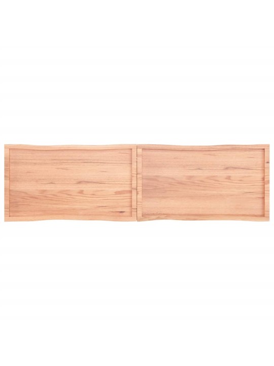 Stolní deska hnědá 220x60x(2-4)cm ošetřený dřevo živá hrana