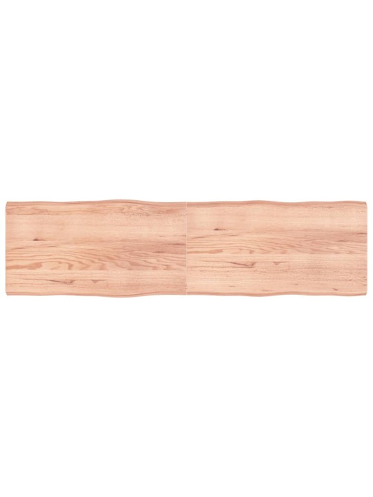 Stolní deska hnědá 220x60x(2-6)cm ošetřený dřevo živá hrana