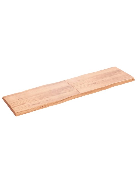 Stolní deska hnědá 220x60x(2-6)cm ošetřený dřevo živá hrana
