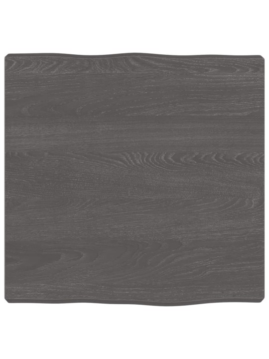 Stolní deska tmavě hnědá 40x40x(2-4)cm ošetřený dub živá hrana