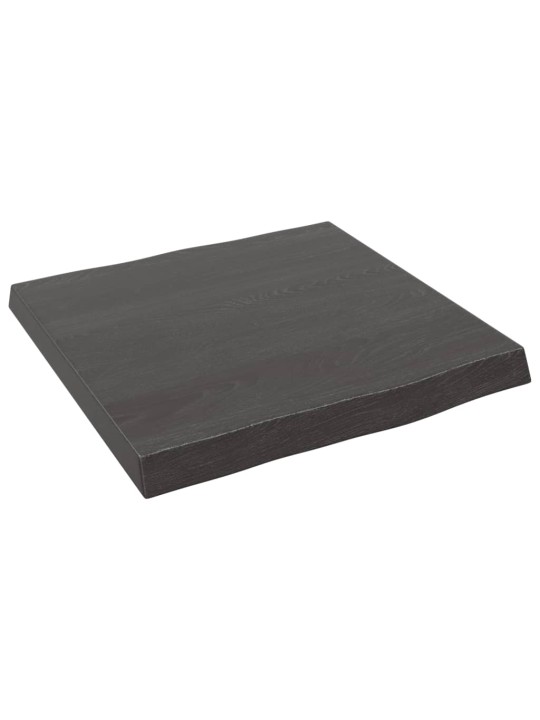 Stolní deska tmavě hnědá 40x40x(2-4)cm ošetřený dub živá hrana