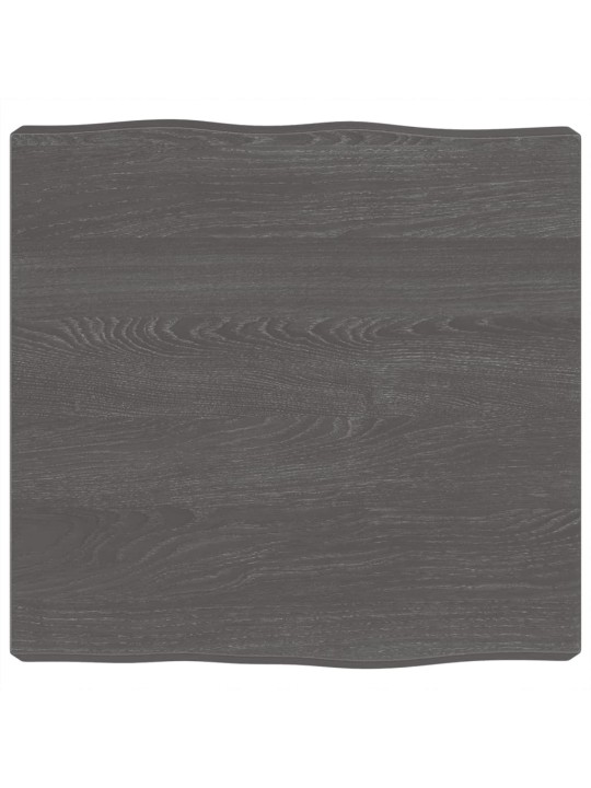 Stolní deska tmavě hnědá 40x40x(2-6)cm ošetřený dub živá hrana