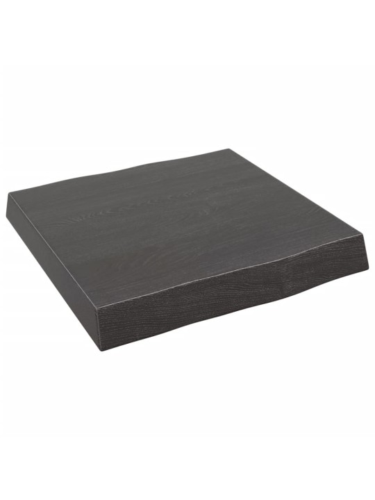 Stolní deska tmavě hnědá 40x40x(2-6)cm ošetřený dub živá hrana
