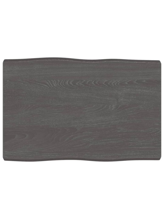 Stolní deska tmavě hnědá 60x40x(2-4)cm ošetřený dub živá hrana