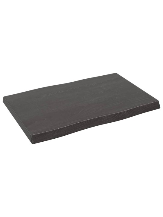 Stolní deska tmavě hnědá 60x40x(2-4)cm ošetřený dub živá hrana