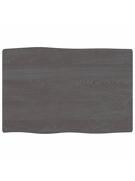 Stolní deska tmavě hnědá 60x40x(2-6)cm ošetřený dub živá hrana