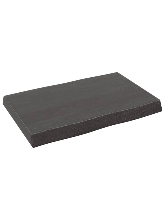 Stolní deska tmavě hnědá 60x40x(2-6)cm ošetřený dub živá hrana