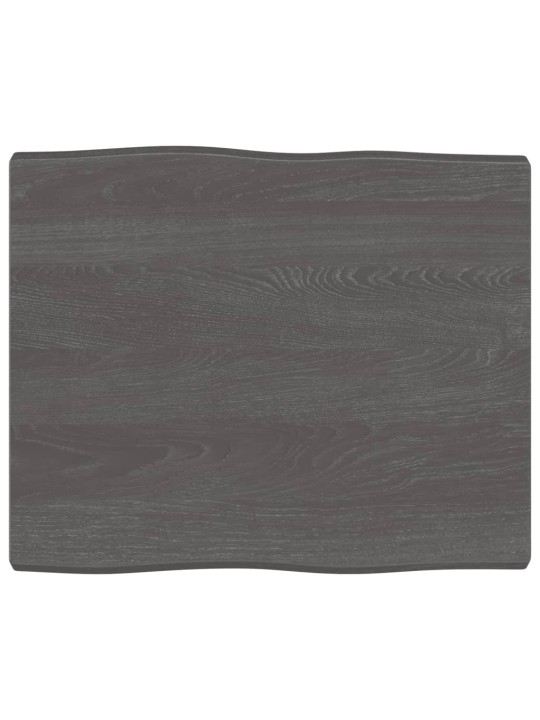 Stolní deska tmavě hnědá 60x50x(2-4)cm ošetřený dub živá hrana