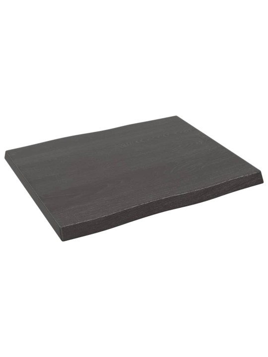 Stolní deska tmavě hnědá 60x50x(2-4)cm ošetřený dub živá hrana