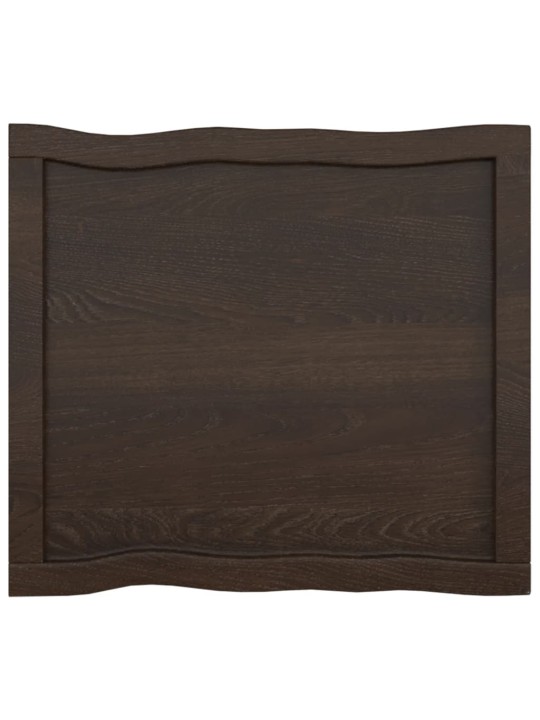 Stolní deska tmavě hnědá 60x50x(2-4)cm ošetřený dub živá hrana