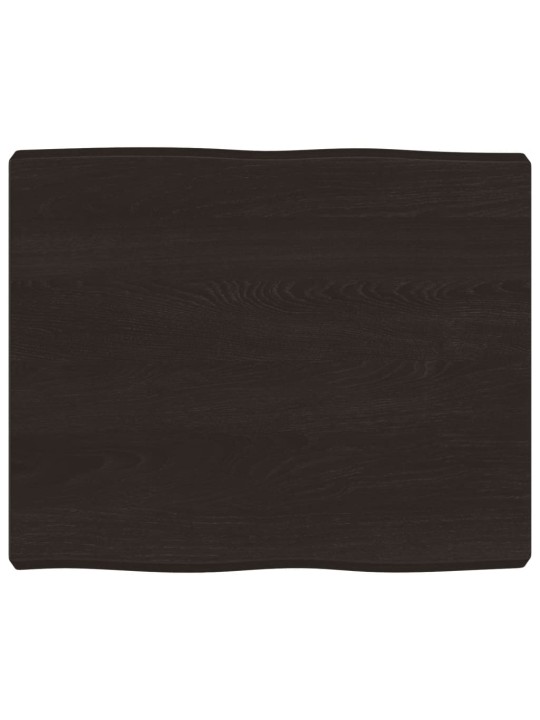 Stolní deska tmavě hnědá 60x50x(2-6)cm ošetřený dub živá hrana