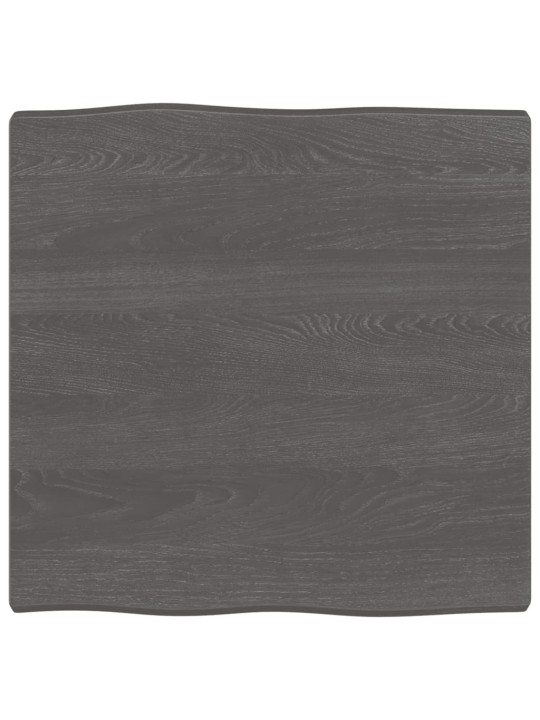 Stolní deska tmavě hnědá 60x60x(2-4)cm ošetřený dub živá hrana