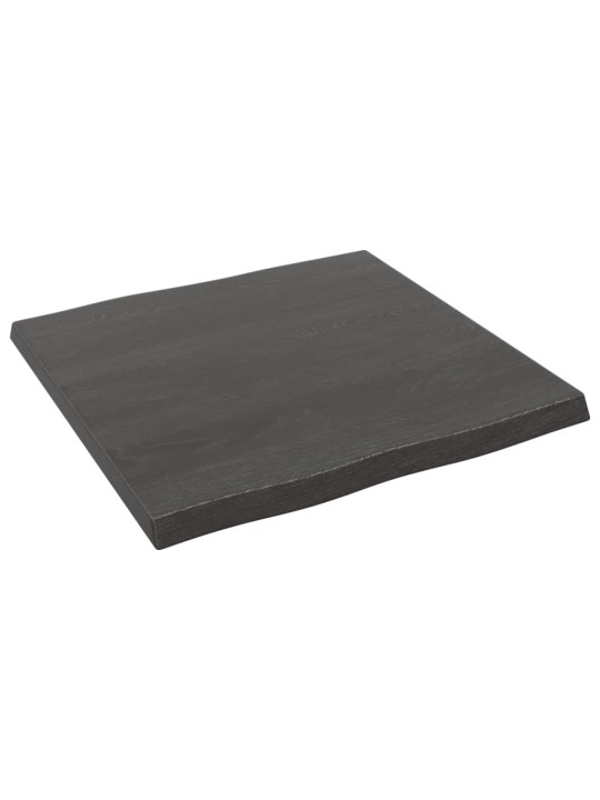 Stolní deska tmavě hnědá 60x60x(2-4)cm ošetřený dub živá hrana