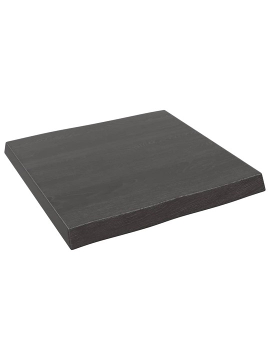 Stolní deska tmavě hnědá 60x60x(2-6)cm ošetřený dub živá hrana