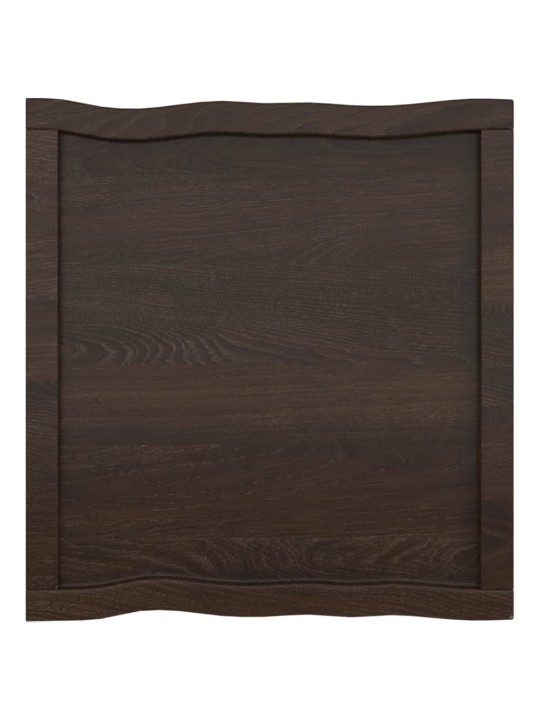 Stolní deska tmavě hnědá 60x60x(2-6)cm ošetřený dub živá hrana