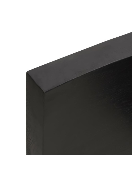 Stolní deska tmavě hnědá 60x60x(2-6)cm ošetřený dub živá hrana