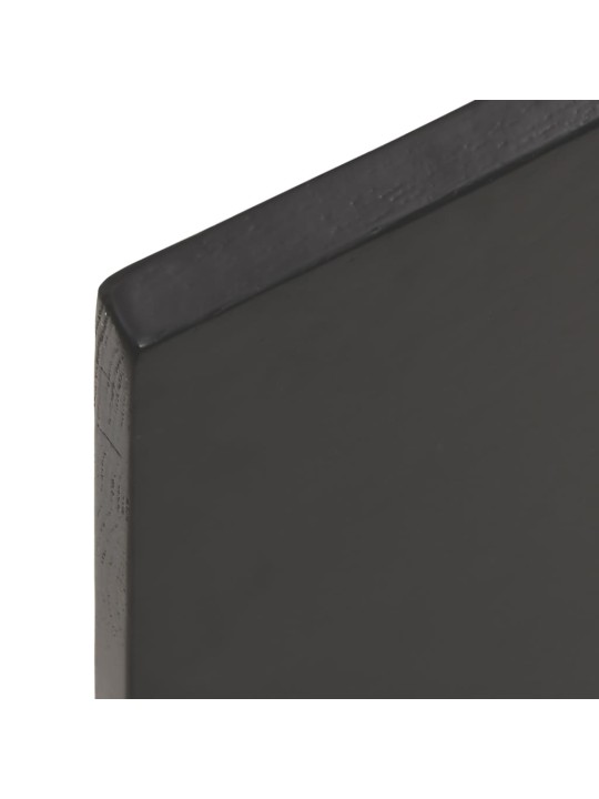 Stolní deska tmavě hnědá 80 x 50 x 2 cm ošetřený dub živá hrana