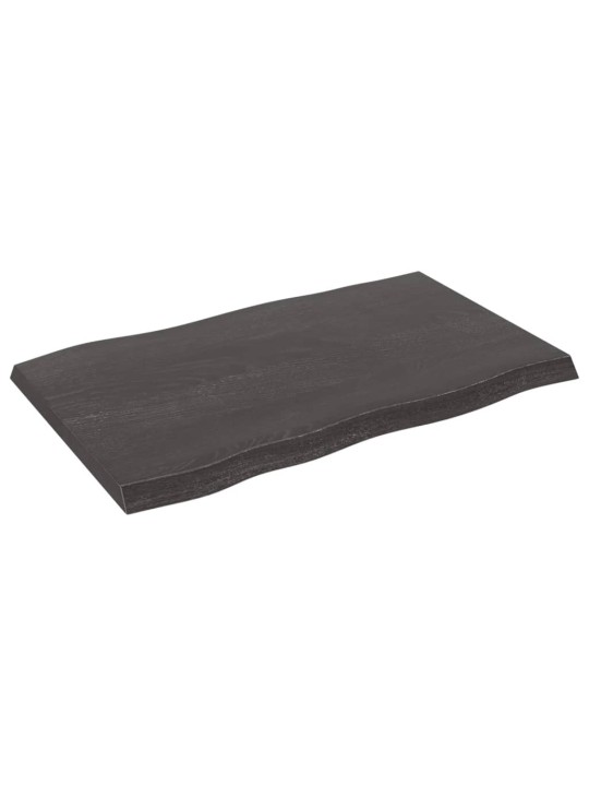 Stolní deska tmavě hnědá 80x50x(2-4)cm ošetřený dub živá hrana