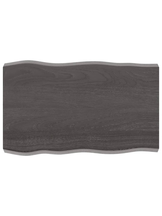 Stolní deska tmavě hnědá 80x50x(2-6)cm ošetřený dub živá hrana