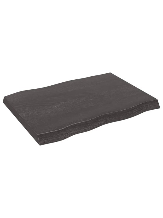 Stolní deska tmavě hnědá 80x60x(2-6)cm ošetřený dub živá hrana