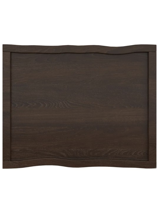 Stolní deska tmavě hnědá 80x60x(2-6)cm ošetřený dub živá hrana
