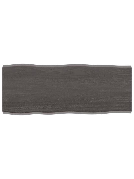 Stolní deska tmavě hnědá 100 x 40 x 2cm ošetřený dub živá hrana