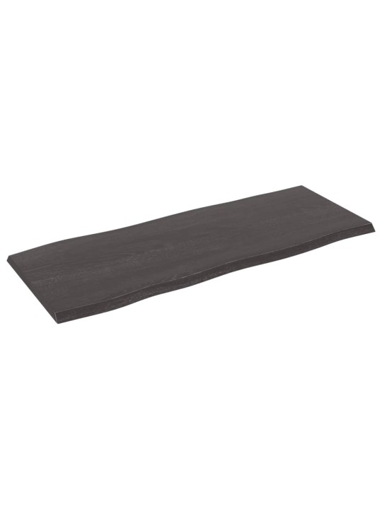 Stolní deska tmavě hnědá 100 x 40 x 2cm ošetřený dub živá hrana