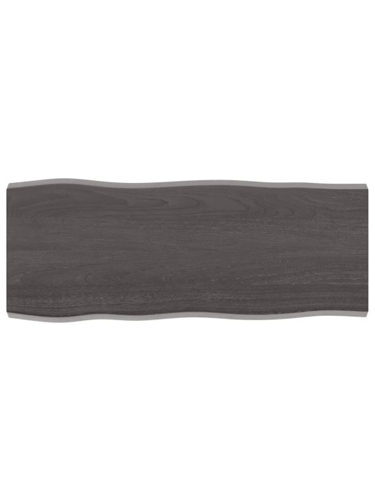 Stolní deska tmavě hnědá 100x40x(2-4)cm ošetřený dub živá hrana