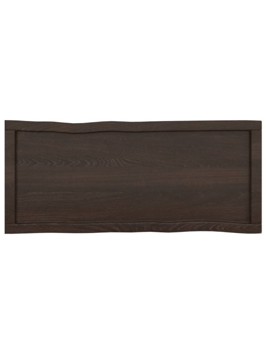 Stolní deska tmavě hnědá 100x40x(2-4)cm ošetřený dub živá hrana