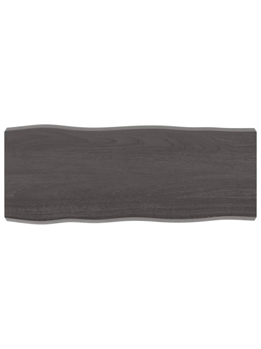 Stolní deska tmavě hnědá 100x40x(2-6)cm ošetřený dub živá hrana