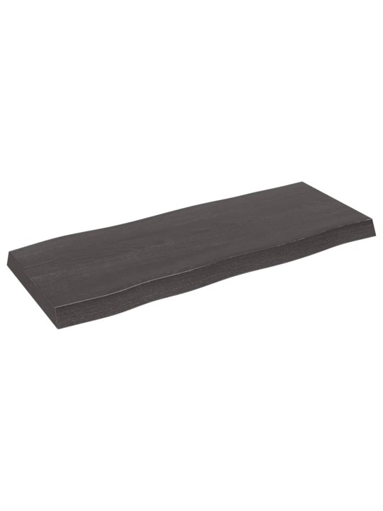 Stolní deska tmavě hnědá 100x40x(2-6)cm ošetřený dub živá hrana