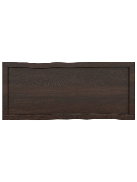 Stolní deska tmavě hnědá 100x40x(2-6)cm ošetřený dub živá hrana