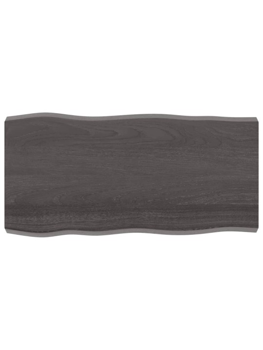 Stolní deska tmavě hnědá 100x50x(2-6)cm ošetřený dub živá hrana