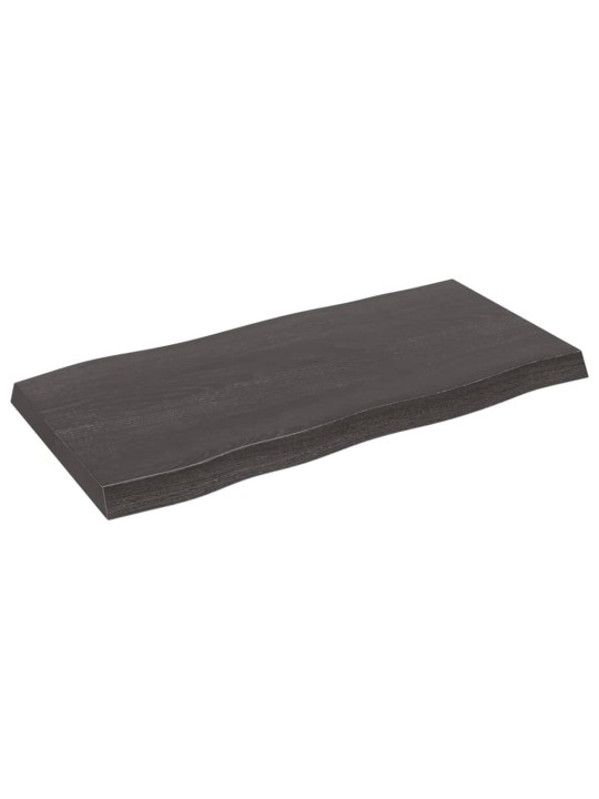 Stolní deska tmavě hnědá 100x50x(2-6)cm ošetřený dub živá hrana
