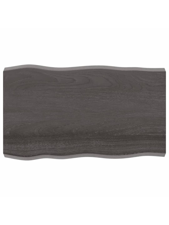 Stolní deska tmavě hnědá 100x60x(2-6)cm ošetřený dub živá hrana