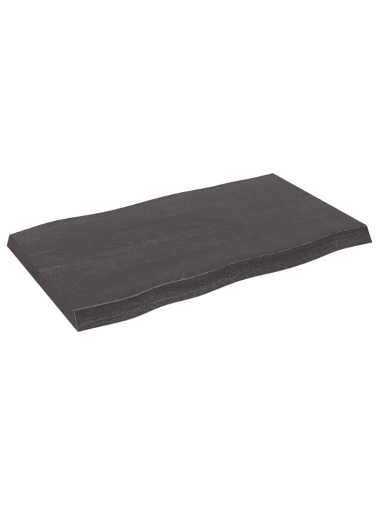 Stolní deska tmavě hnědá 100x60x(2-6)cm ošetřený dub živá hrana