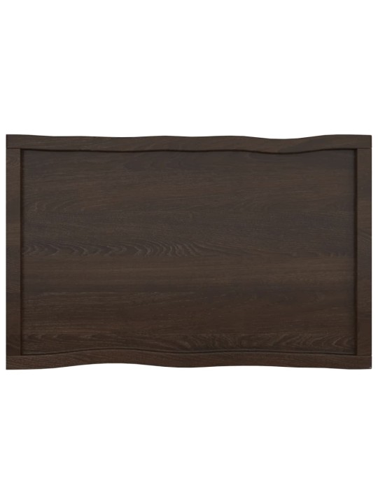 Stolní deska tmavě hnědá 100x60x(2-6)cm ošetřený dub živá hrana