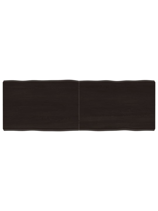Stolní deska tmavě hnědá 120x40x(2-6)cm ošetřený dub živá hrana