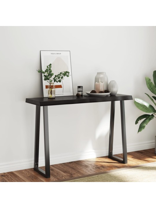 Stolní deska tmavě hnědá 120x40x(2-6)cm ošetřený dub živá hrana