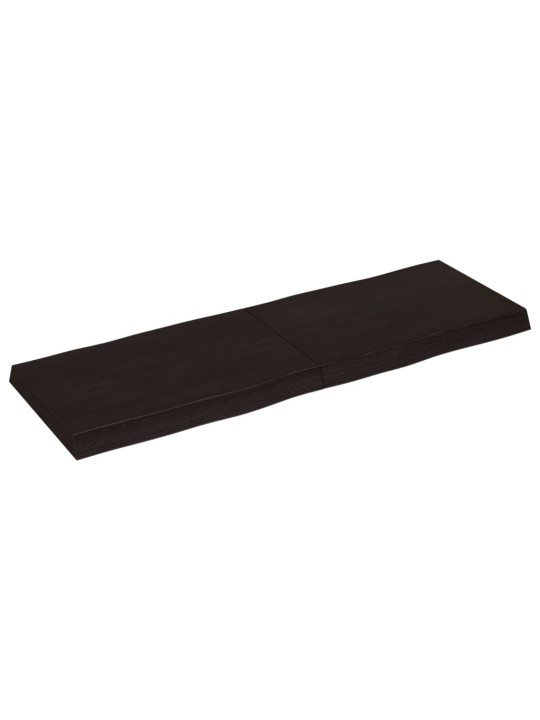 Stolní deska tmavě hnědá 120x40x(2-6)cm ošetřený dub živá hrana