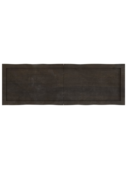 Stolní deska tmavě hnědá 120x40x(2-6)cm ošetřený dub živá hrana
