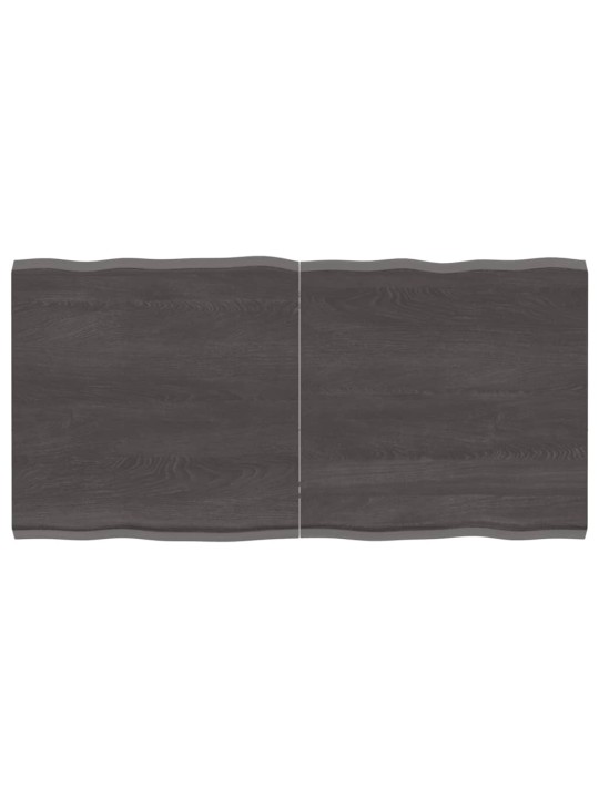 Stolní deska tmavě hnědá 120x60x(2-4)cm ošetřený dub živá hrana
