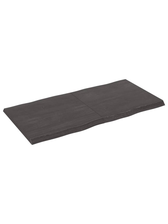 Stolní deska tmavě hnědá 120x60x(2-4)cm ošetřený dub živá hrana