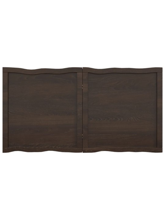 Stolní deska tmavě hnědá 120x60x(2-4)cm ošetřený dub živá hrana