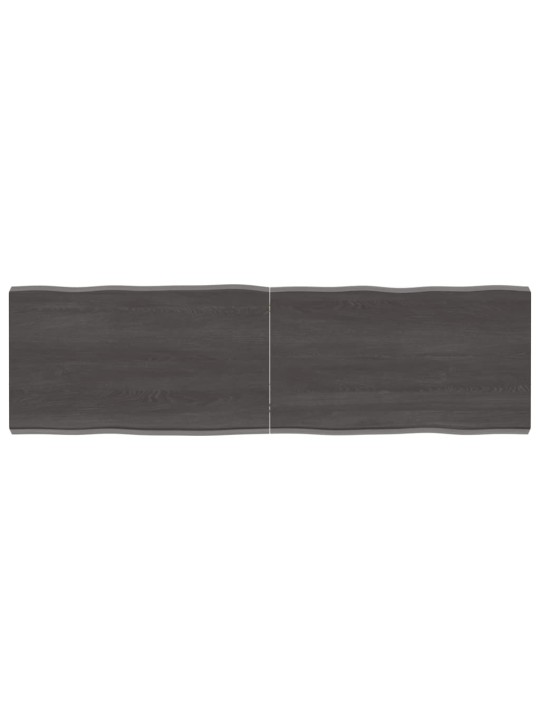 Stolní deska tmavě hnědá 140x40x(2-4)cm ošetřený dub živá hrana