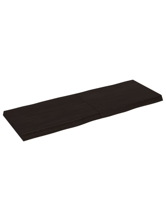 Stolní deska tmavě hnědá 140x50x(2-6)cm ošetřený dub živá hrana